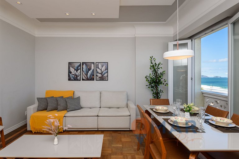 2BDR Copacabana: Balcón c/ vistas al mar|RDS 6/804