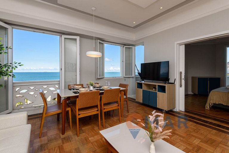 2BDR Copacabana: Balcón c/ vistas al mar|RDS 6/804