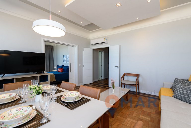 2BDR Copacabana: Balcón c/ vistas al mar|RDS 6/804