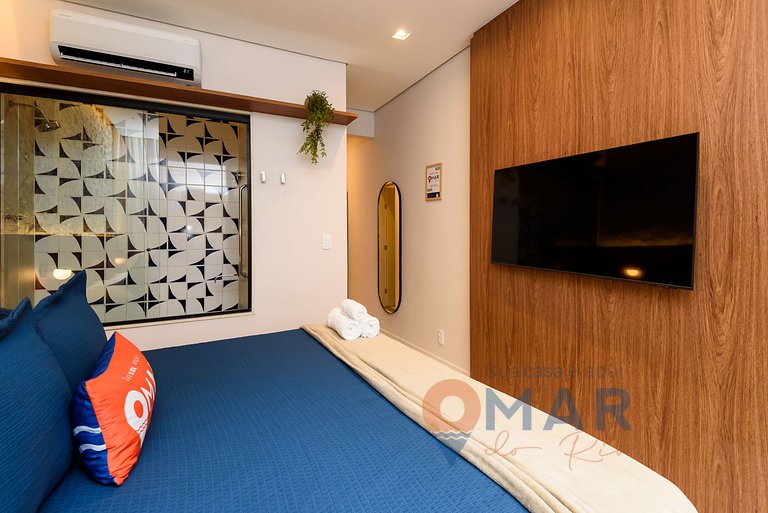 1BDR con cama king a 2 min de la playa|NSC1085/206
