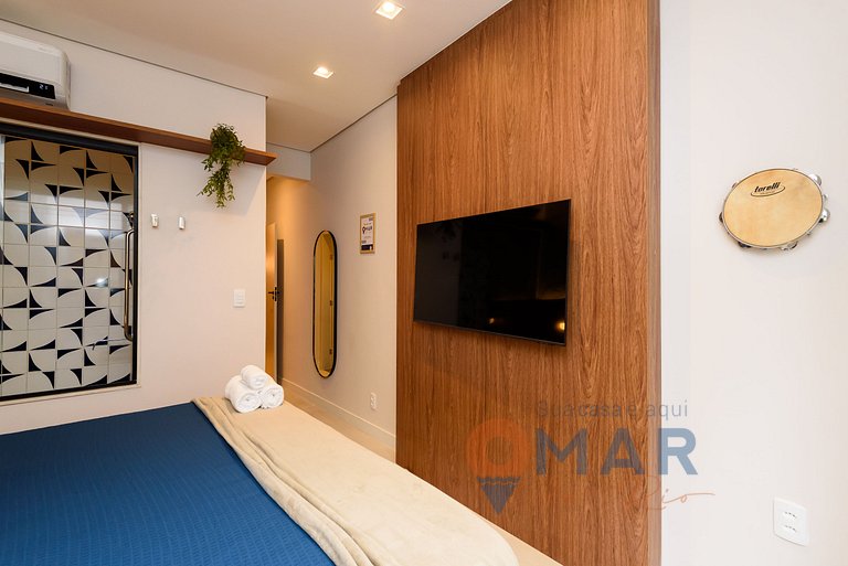 Apto com Cama King a 2 min da Praia | NSC 1085/206