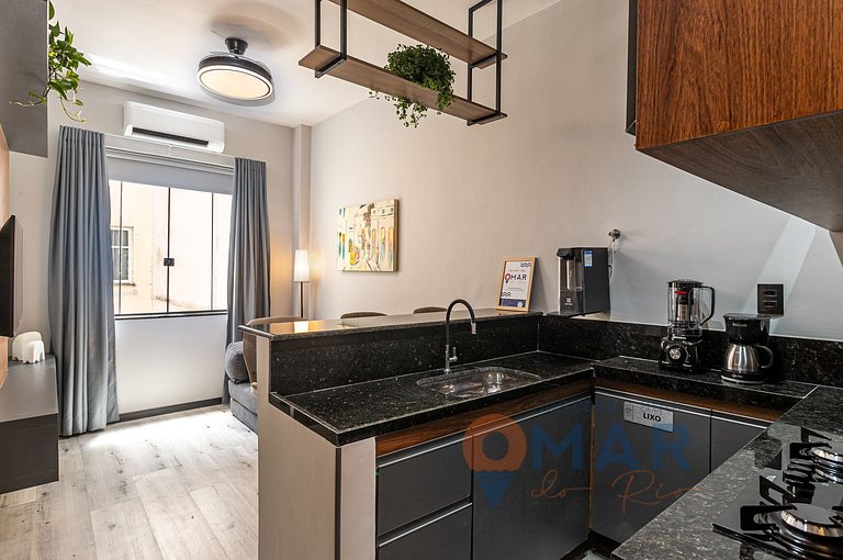 Moderno Qto&Sala a 120m da Praia | PJ 160/1108