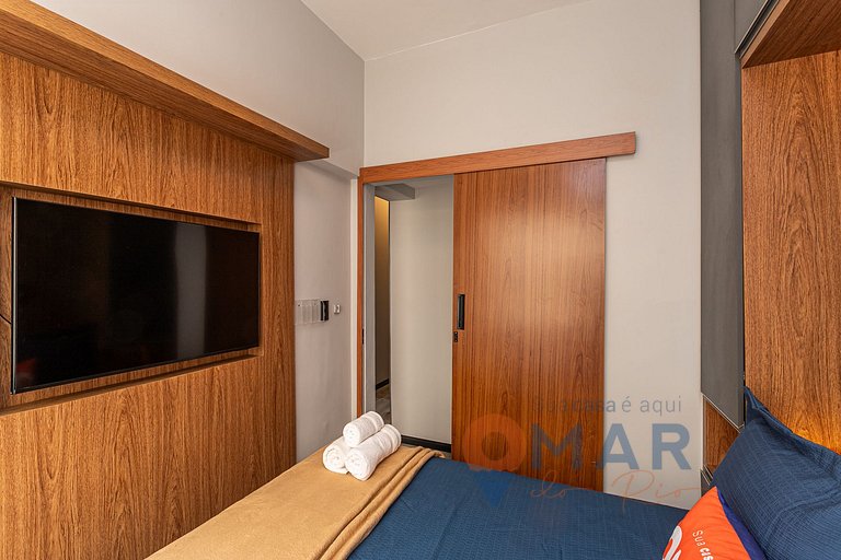 Moderno Qto&Sala a 120m da Praia | PJ 160/1108
