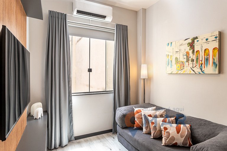 Moderno Qto&Sala a 120m da Praia | PJ 160/1108