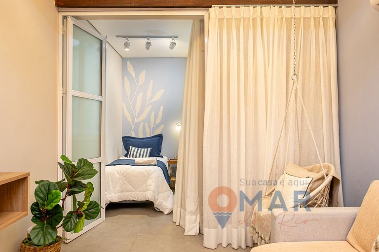 Apto 2Qtos com Banheira a 2min da Praia|PM 276/103