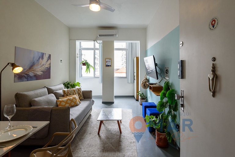 Apartamento charmoso a 2 Min da Praia | BL 54/405