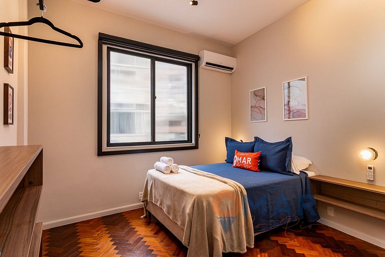 2 Quartos a 12 minutos da praia do Leblon|TB 8/616