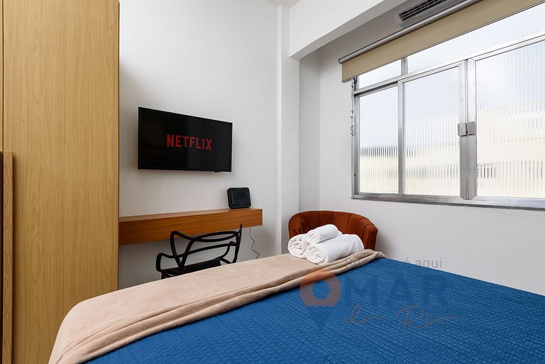 Estudio en Botafogo a 7min de la playa|PB 460/1116