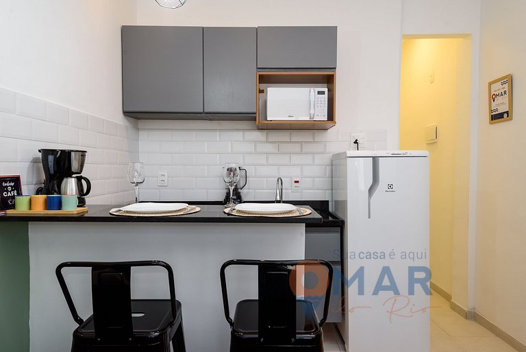 Estudio en Botafogo a 7min de la playa|PB 460/1116