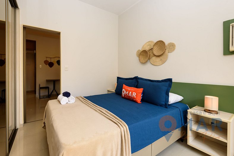 Quarto e Sala a 200 m da Praia | FM 144/407